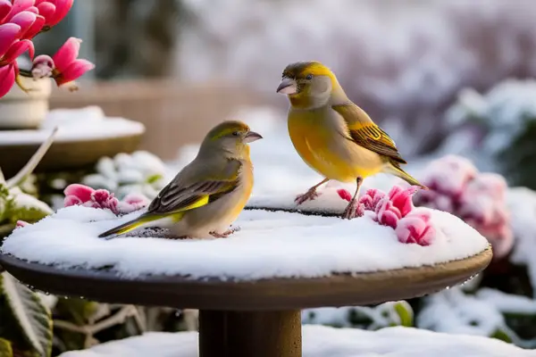 birds in backyard
